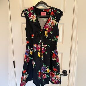 Kate Spade Navy Dress with Colorful Floral Design